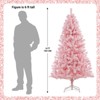 6Ft Pre-Lit Pink Artificial Christmas Tree, Prelighted Full Holiday Xmas Tree with 250 Multi Color Led Lights - 2 of 4
