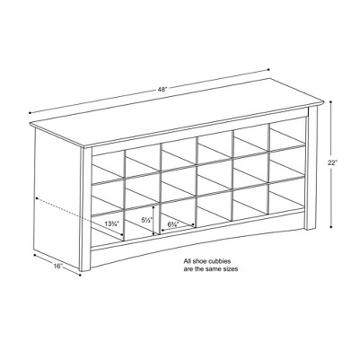 Versatile White Shoe Storage Bench with 18 Cubbies