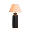 27" Modern Ceramic Table Lamp with Tapered Linen Shade and Textured Vase Base for Bedroom, Living Room, Office, Hotel, or Entryway - 2 of 4