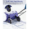 Snow Pusher with Wheels, Heavy Duty Steel Blade, Adjustable Angle & Height Handle for Effortless Driveway Snow Removal - 4 of 4