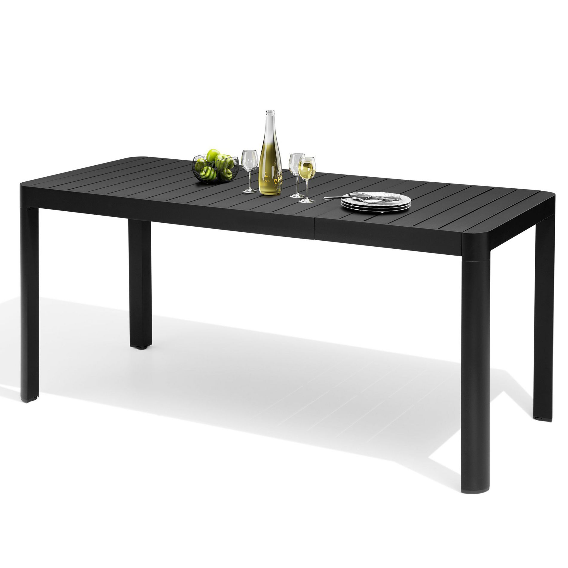 Crestlive Products 4-6 Person Aluminum Outdoor Dining Table - Rectangular Expandable Dining Table Waterproof Rust-Proof Adjustable Table All Weather