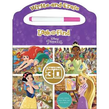 Disney Princess: Write-And-Erase Look and Find - by  Pi Kids (Board Book)