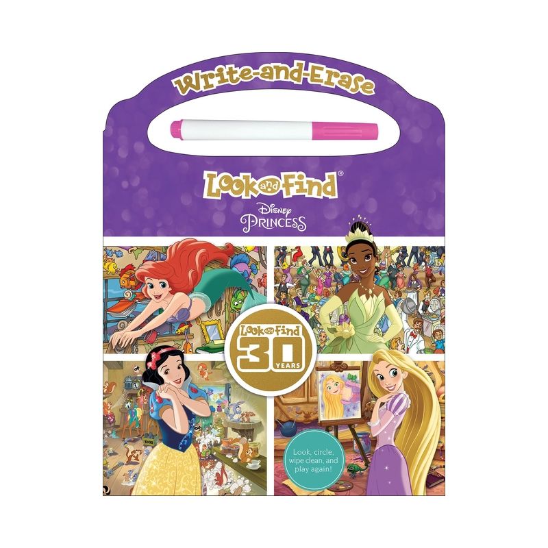 Disney Princess: Write-And-Erase Look and Find - by  Pi Kids (Board Book), 1 of 2