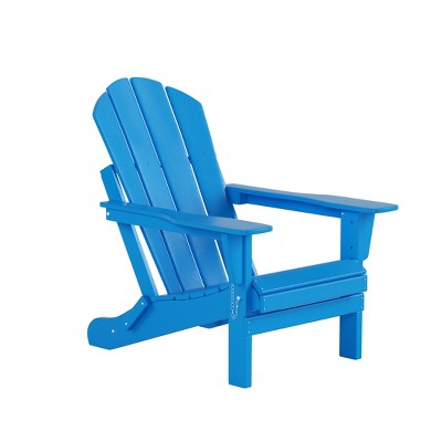 Pacific Blue HDPE 3-Piece Outdoor Patio Adirondack Set