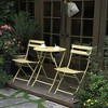 KTMBDW 3 Pieces Patio Bistro Set, Outdoor Conversation Bistro Set, Foldable Porch Chairs Patio Furniture Set with Table for Lawn, Garden - 3 of 4