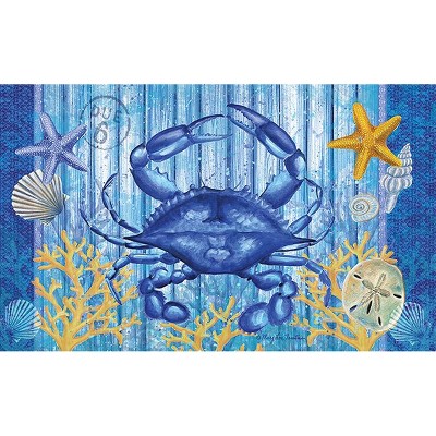 Briarwood Lane Doormat 30x18 Indoor Outdoor Blue Crab Welcome Summer For Summer Doormat