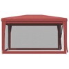 vidaXL Red Party Tent with 4 Mesh Sidewalls, Heavy-Duty Iron Frame, UV and Water-Resistant Roof, Ideal for Outdoor Gatherings and Events - 4 of 4