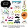 Big Dot of Happiness 40th Birthday - Cheerful Happy Birthday - Colorful Fortieth Birthday Party Photo Booth Props Kit - 20 Count - 2 of 4