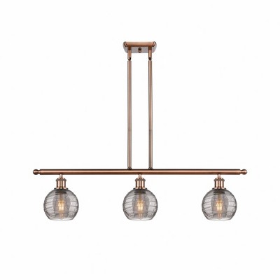 Athens Deco Swirl - 3 Light Island In Industrial Style-9 Inches Tall and 36 Inches Wide