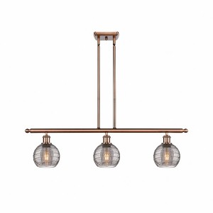 Athens Deco Swirl - 3 Light Island In Industrial Style-9 Inches Tall and 36 Inches Wide - 1 of 1