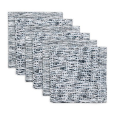 Design Imports Teal Green/Off-White Asst Recycled Cotton Dishcloth Set/6