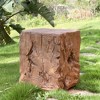 ACEPANO 15 in. W Magnesium Oxide Stump Side Table with Square Base for Outdoor & Indoor-Brown - 4 of 4