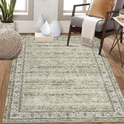 Runner Washable Vintage Floral Entryway Rug Soft Low Pile Non-Slip Non-Shedding Oriental Distressed Rug Hallway Laundry
