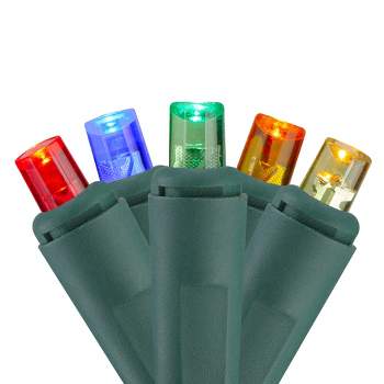 Brite Star 60 Count Multi-Color LED Wide Angle Twinkling Christmas Lights - 19.5', Green Wire