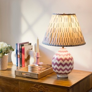 Lavender Herringbone Table Lamp - 1 of 4