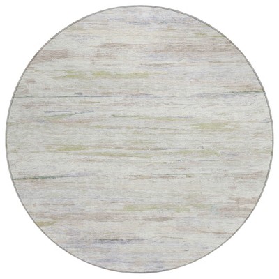 Ivory And Beige Abstract Washable Indoor Outdoor Area Rug