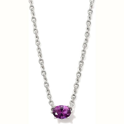 Elegant Cailin Pendant Necklace Stylish Jewelry for Women RHODIUM - PURPLE CRYSTAL