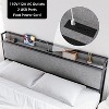 King Bed Frame, with Charging Station and Storage Drawers, Platform Bed with Headboard, Noise Free, No Box Spring Needed, Easy Assembly, Dark Grey - 4 of 4
