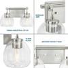 Progress Lighting Caisson 2-Light Brushed Nickel Bath Vanity Light with Clear Glass Shades - 2 of 4