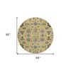 Yellow Gray And Charcoal Oriental Washable Indoor Outdoor Area Rug - 3 of 4