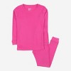 Leveret Matching Family Pajamas – Solid Hot Pink – 100% Cotton – Customizable for Personalization - 2 of 4