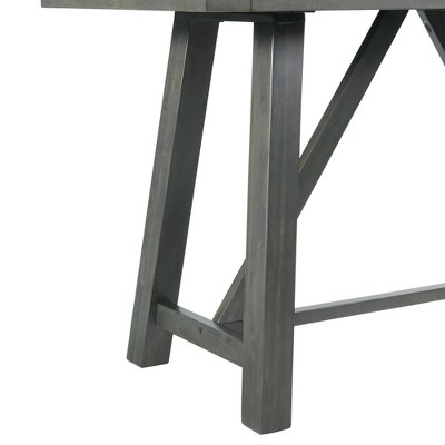 Rustic Gray 6PC Counter Height Farmhouse Dining Set with Bench