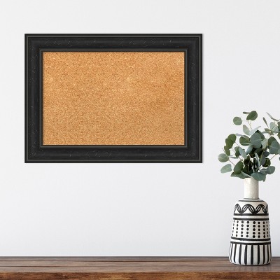 Shipwreck Black Narrow Framed Natural Cork Bulletin Board