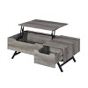 Acme Furniture 48" Throm Coffee Table Gray Oak Finish: Wood Frame, Veneer Top, Splayed Legs, Drawer Storage - 4 of 4