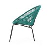 Set of 2 Woven Rattan Outdoor Lounge Chair with Rust Resistant Iron Frame, Modern Patio Chairs-3irtyhousy - 3 of 4