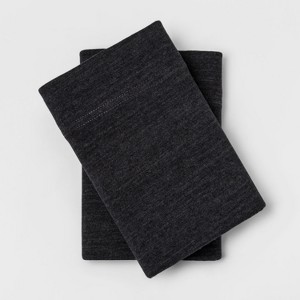 Standard Solid Cosy Jersey Pillowcase Set Charcoal - Threshold , Grey