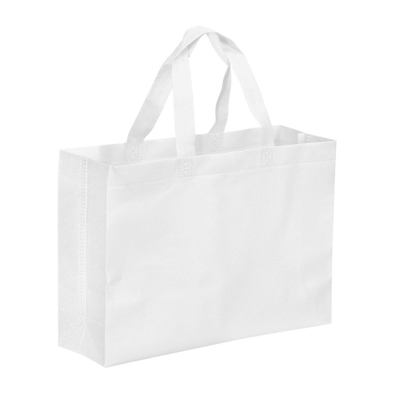 Unique Bargains Reusable Horizontal Style Non-Woven Gift Grocery Tote Bag, 1 of 6