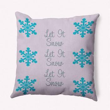 16"x16" 'Let It Snow' Square Throw Pillow Light Purple - e by design