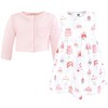 Hudson Baby Infant and Toddler Girls Cotton Dress and Cardigan Set, Birthday Cake - 3 of 4