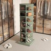 LOVMOR Rotating Shoe Rack Tower,Fit 24-28 Pairs Of Shoes or Bags Shoe Cabinet,Round Carousel Vertical Handbag Organizer - 3 of 4