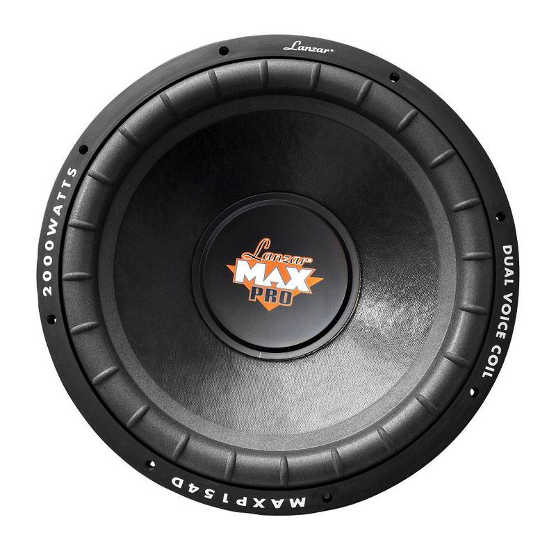 Lanzar MAXP124D Max Pro Compact 15 Inch Round 2000 Watt Powerful Performance Dual 4 Ohm Vehicle Truck Car Subwoofer Audio System (Single Subwoofer), 1 of 4
