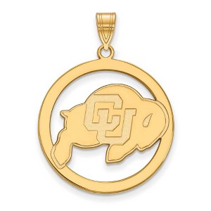 Black Bow Jewelry 14k Yellow Gold Plated Sterling Silver Colorado Buffalos NCAA Extra Large Pendant - 1 of 3