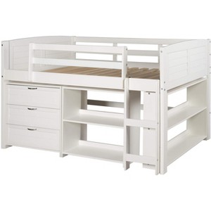 Donco Kids Louver Twin White Modular Low Loft Bed - Group B - 1 of 4