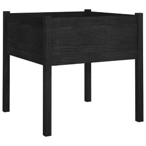 vidaXL Garden Planter Black Solid pinewood 27.6x27.6x27.6 in Durable - 1 of 4