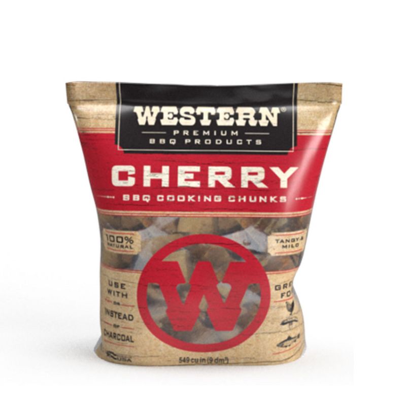 Western BBQ Smoking Barbecue Pellet Wood Grill Cooking Chip Chunks, Cherry (2-Pack), 2 of 4