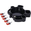 5 Gallon Bucket Dolly with Wheels, Heavy Duty Plastic Drum Dolly with 5 Smooth-Rolling Swivel Casters Secure Locking Cart for Car Washing Black - 3 of 4