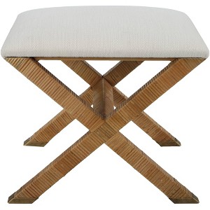 Uttermost St. Tropez 19" Wide Textured White Fabric Bench - 1 of 1
