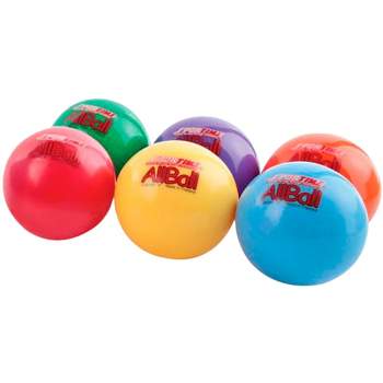 Sportime Inflatable All-Balls, Multi-Purpose, 4 Inches, Assorted Colors, Set of 6