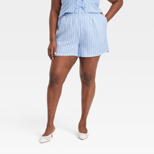 Women's Mid-Rise Linen Pull-On Shorts - A New Day™ - 1 of 3
