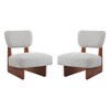 Polyester Upholstered Modern Lounge Chairs with Wood Base, Wide Cushions and Minimalist Design (Set of 2( - 4 of 4