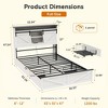 Kumasinova Farmhouse Bed Frame with Storage Headboard,Drawers,LED Lights and Charging Station,Platform Bed with Steel Slats,1200lbs Max - 4 of 4