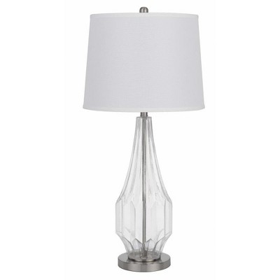 Cal Lighting 150W 3 Way Walham Glass Table lamp with hardback Fabric Shade (Sold in Pairs)