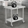 Heavy Duty Stainless Steel Work Table, Adjustable Height Utility Table for Home, Garage, and Restaurant Use - 3 of 4