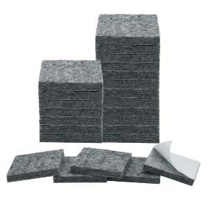 Unique Bargains Felt Self-stick Non-slip Anti-scratch Square Furniture Pads Gray 24 Pcs - 1 of 4