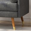 Mid-Century Modern Club Chair with Plush Cushions and Gold-Tipped Legs - 4 of 4