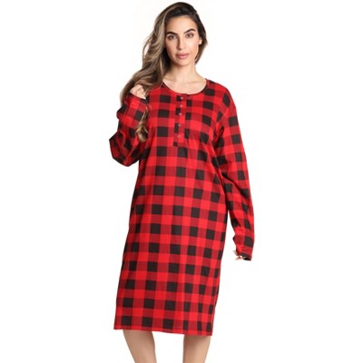 Just Love Womens Nightgown - Long Sleeve Henley Oversized Sleepwear Gown